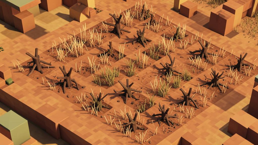 Cena da vistoria em arte voxel: Mortalidade concentrada na parcela PL-03