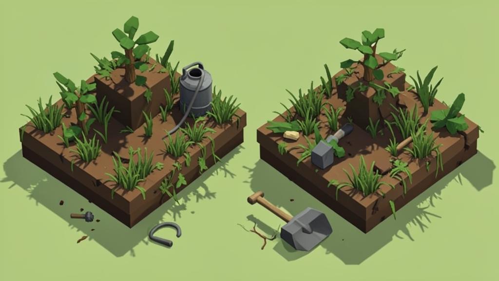 Cena da vistoria em arte voxel: Manutenção atrasada em duas parcelas